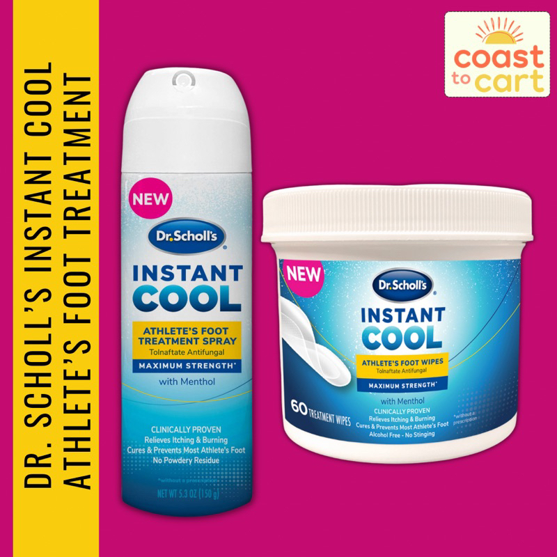 SALE!! Dr. Scholl's Instant Cool Athlete's Foot Treatment Wipes / Spray