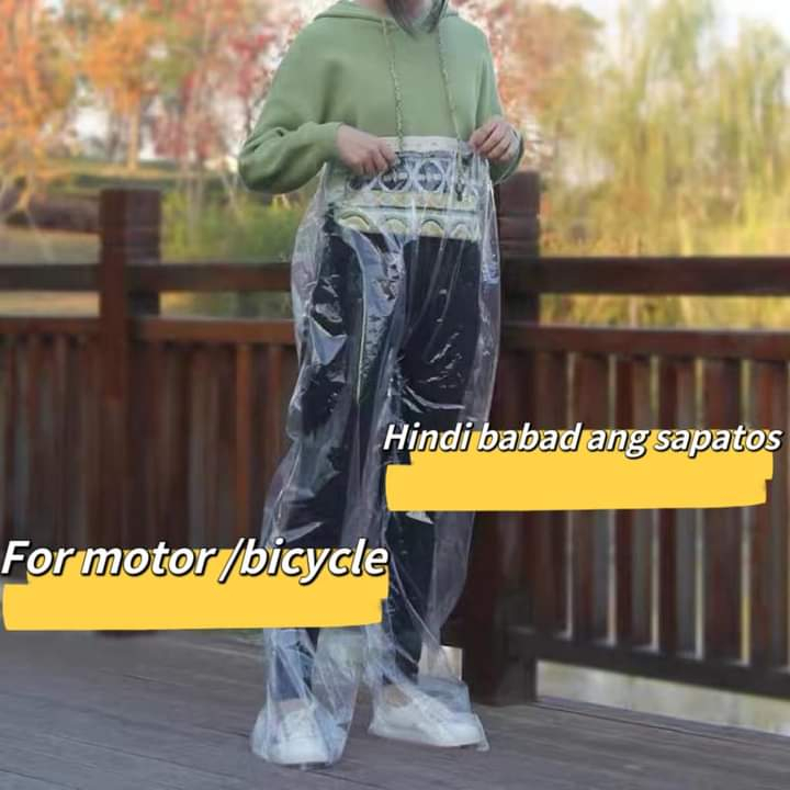 YANNA Transparent Rain Pants Lower Body Foot Closed Thick 6 Silk