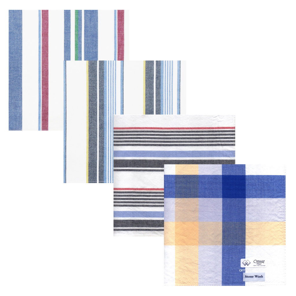 Armando Caruso Stonewashed / Wrinkledlook Men's Handkerchiefs 18"x18