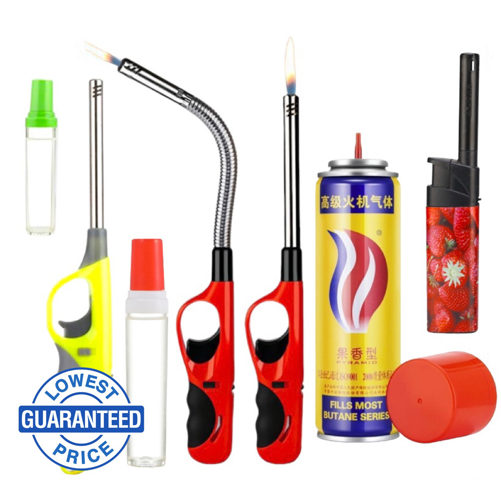 Free gas long flexible refillable lighter butane gas lighter kitchen