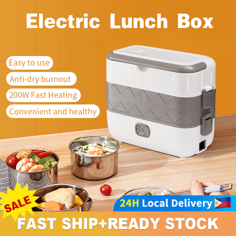 Electric Lunch Box Food Warmer 2L Large capacity Smart Cooker Box Stainless Steel Fast Heating