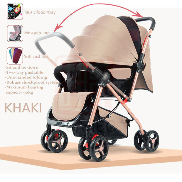 Yuanbo 3 in 1 Light Baby Stroller Foldable Strollers For Baby & Free Gifts Soft Seat Travel Push