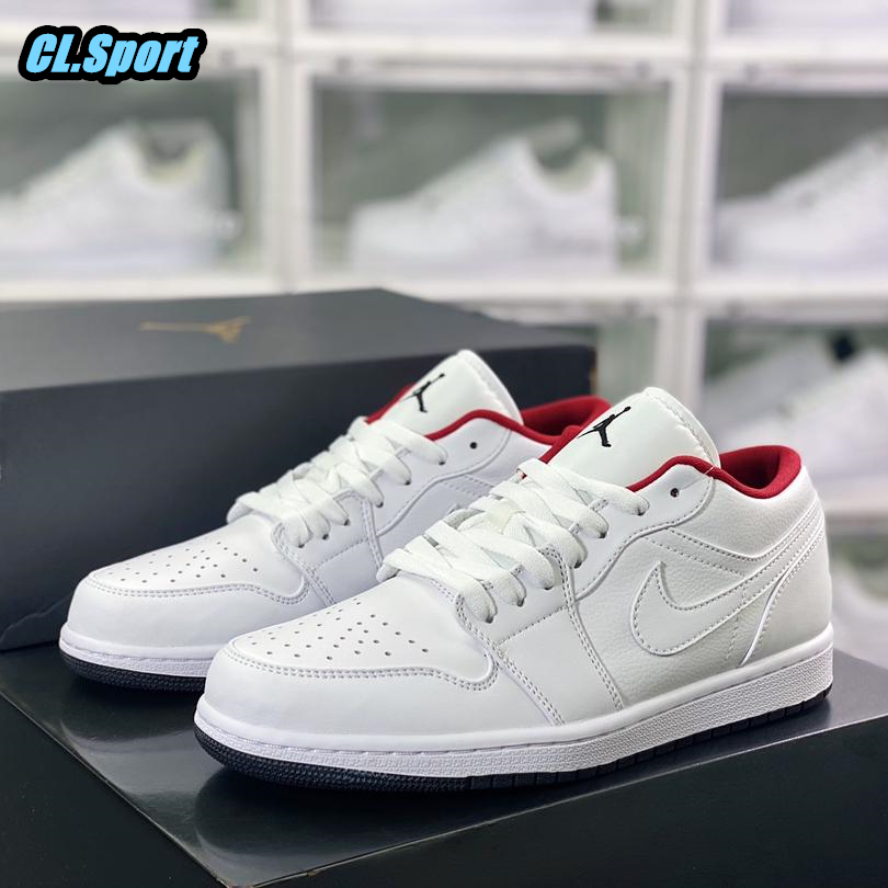 Nike Air Jordan 1 Low GS "White Red" Low Cut Basketball Shoes Casual