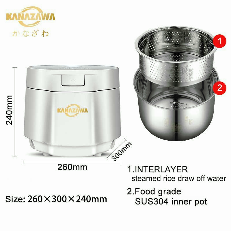KANAZAWA Low Sugar Rice Cooker 5L Mulitfunctional English Touchscreen