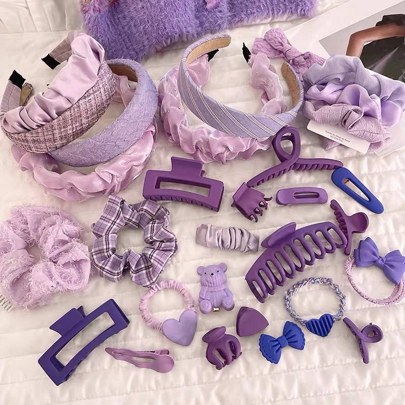 Purple Hair Accessories Hair Clips hair tie Purple Ponytail for Women