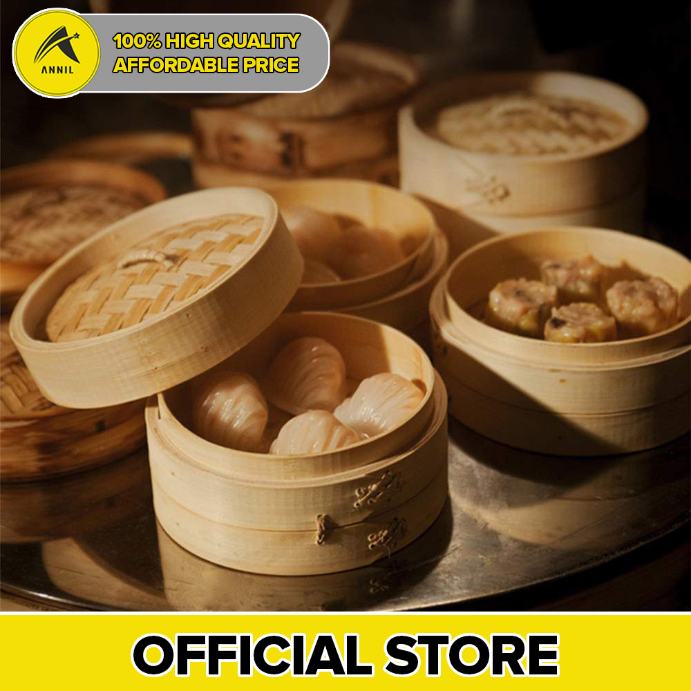 Annil Bamboo Steamer Basket Kitchen Cookware Fish/Dimsum/Siomai/Siopao