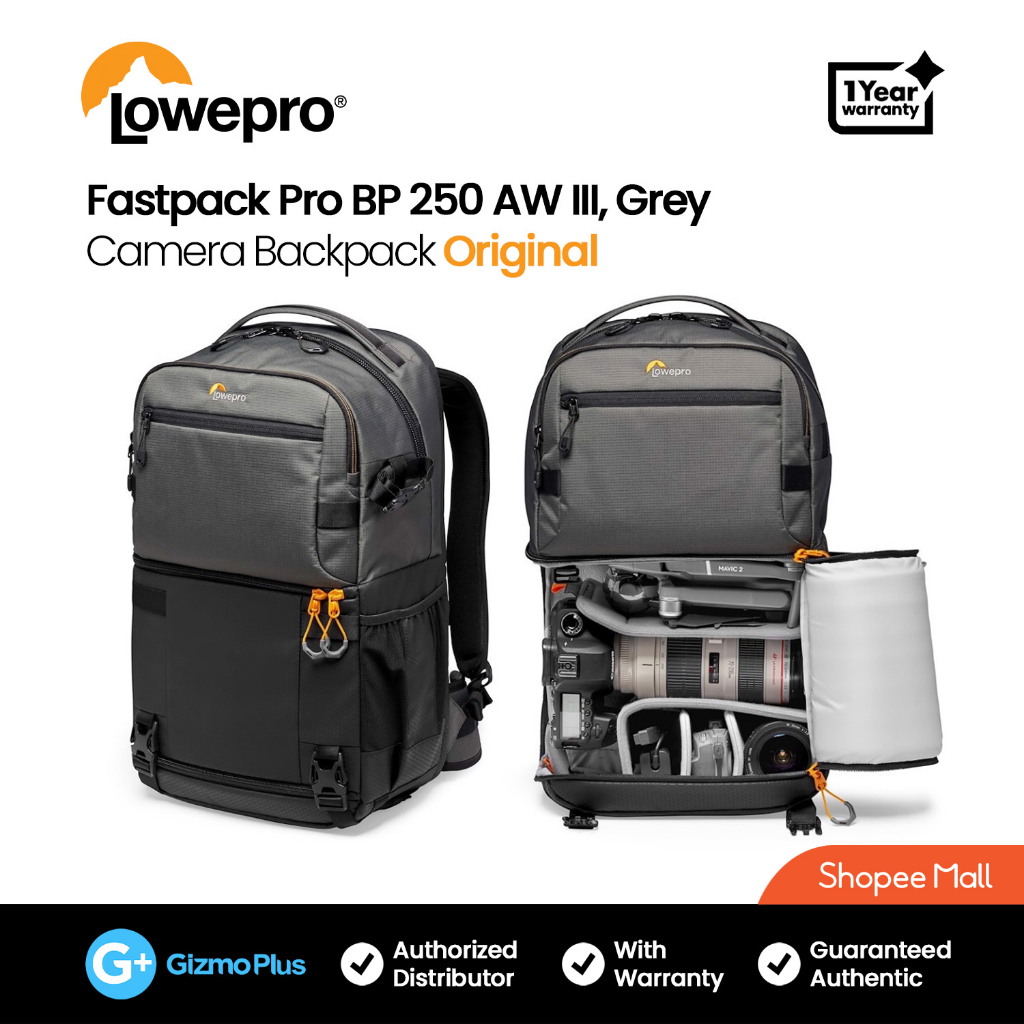 Lowepro Fastpack Pro BP 250 AW III Camera Backpack Camera Bag (Grey