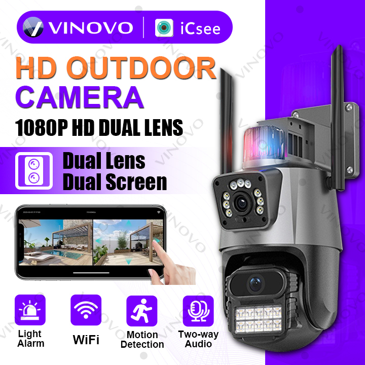 VINOVO ICSEE XM R13 1080P WiFi IP Camera Outdoor PTZ Dual Lens Dual