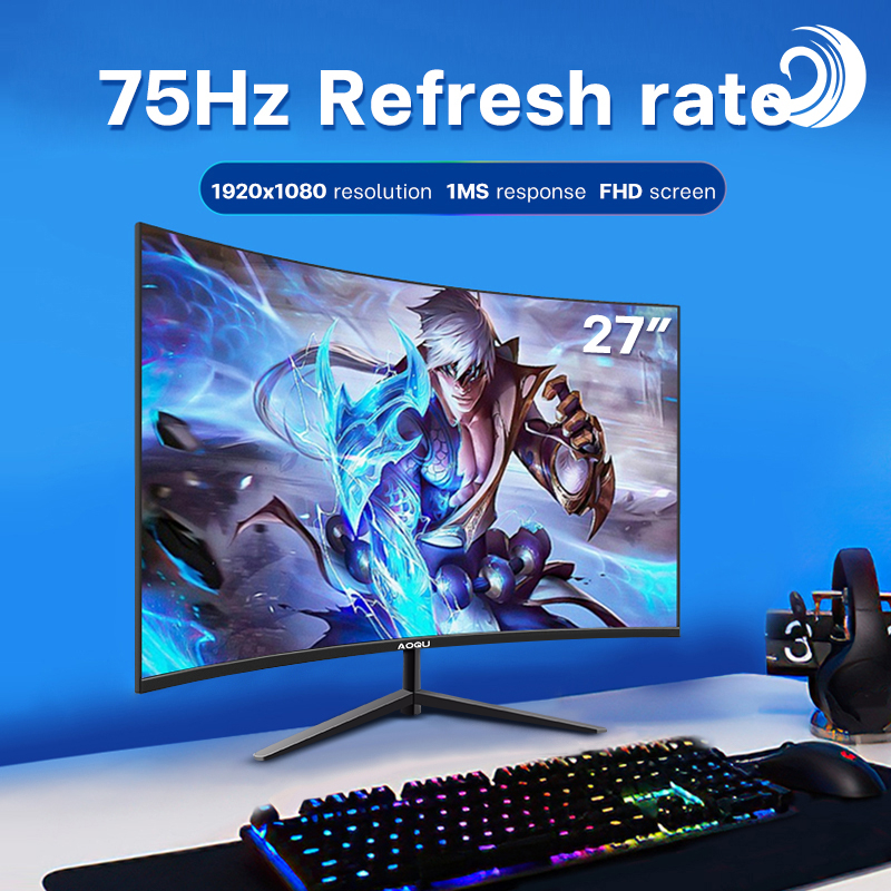 27 Inch HD Monitor PC Screen curved surface 75HZ Computer professional