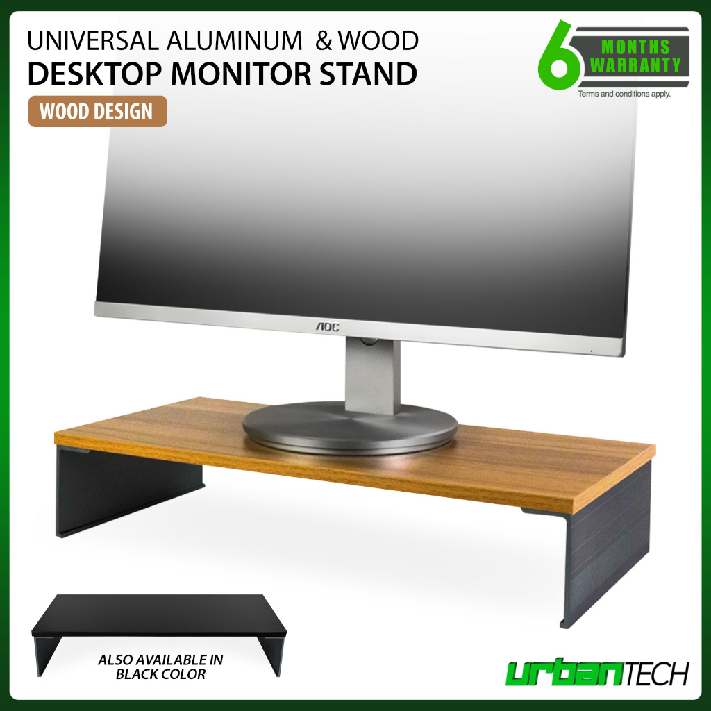 UPERGO Universal Monitor Stand Aluminum and Wood Desktop Monitor Stand