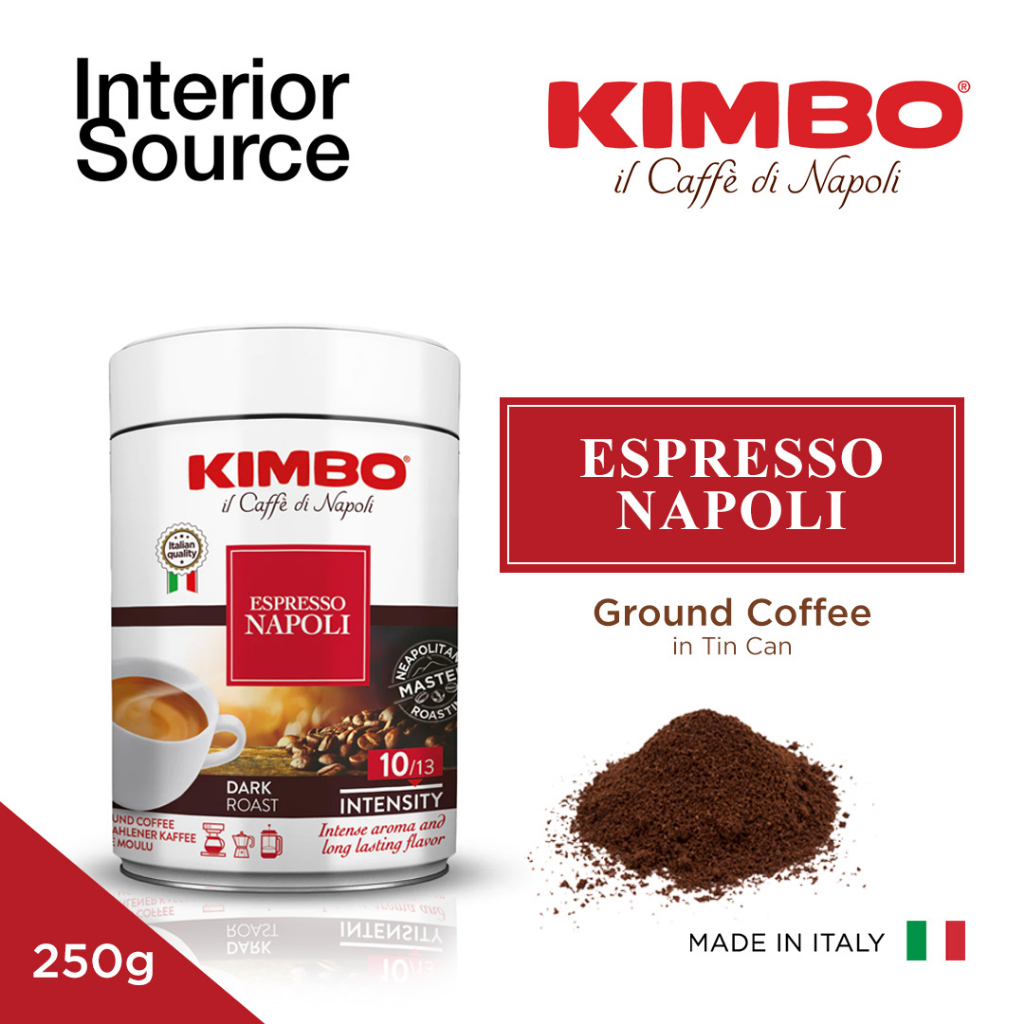 Kimbo Ground Coffee Espresso Napoli Flavor 250g in TIN CAN Italy
