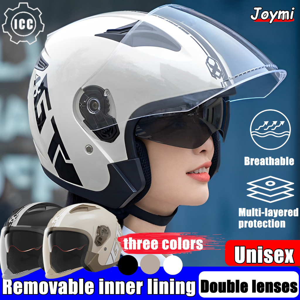 Motorcycle Half Face Helmet Helmet Full Face For Men And Women Double