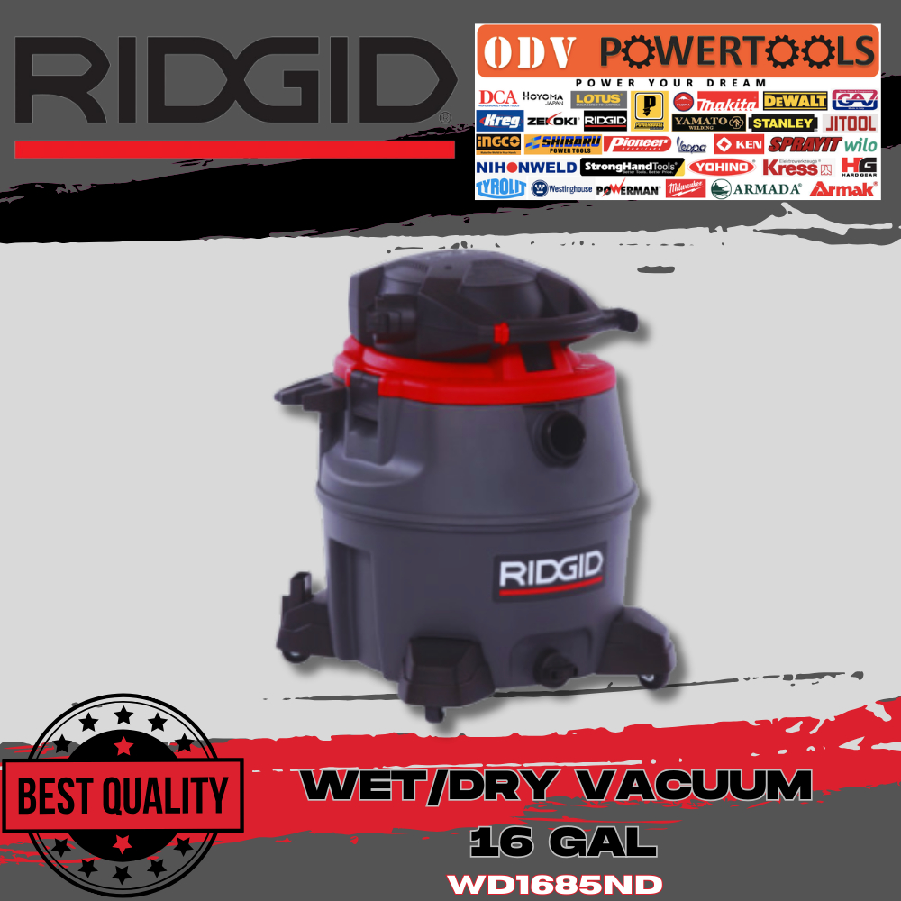 RIDGID vacuum cleaner 60 liters / 16 gal wet/dry WD1685ND ODV