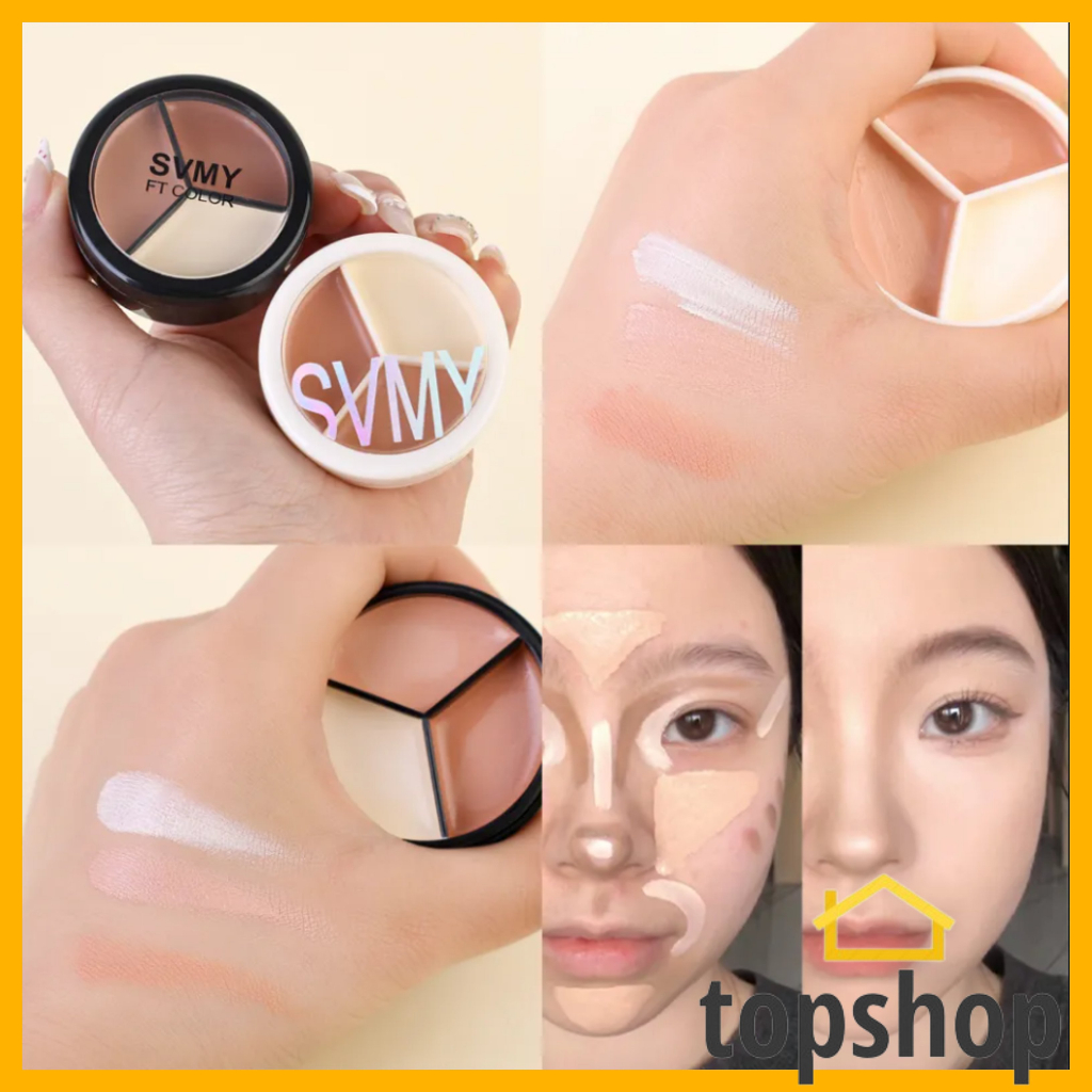 3 Color Corrector Concealer Palette Covers Acne Marks Dark