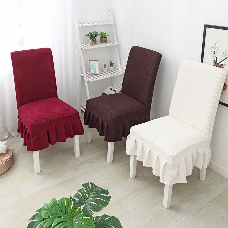 Chair Cover Dining Stretchable Universal Knitted Thick Elastic Seat