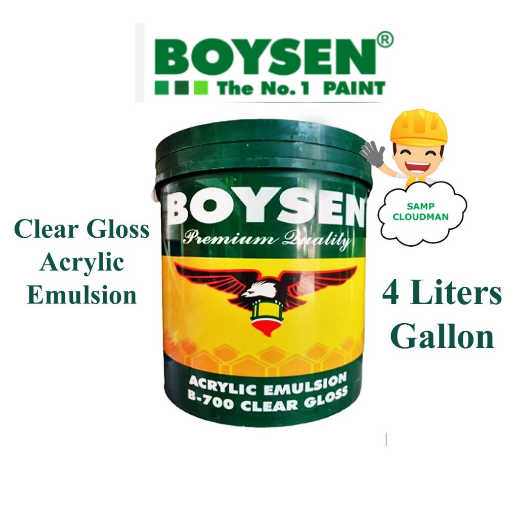 Boysen Clear Acrylic Emulsion Gallon 4L B700 Gloss Paint Prevent