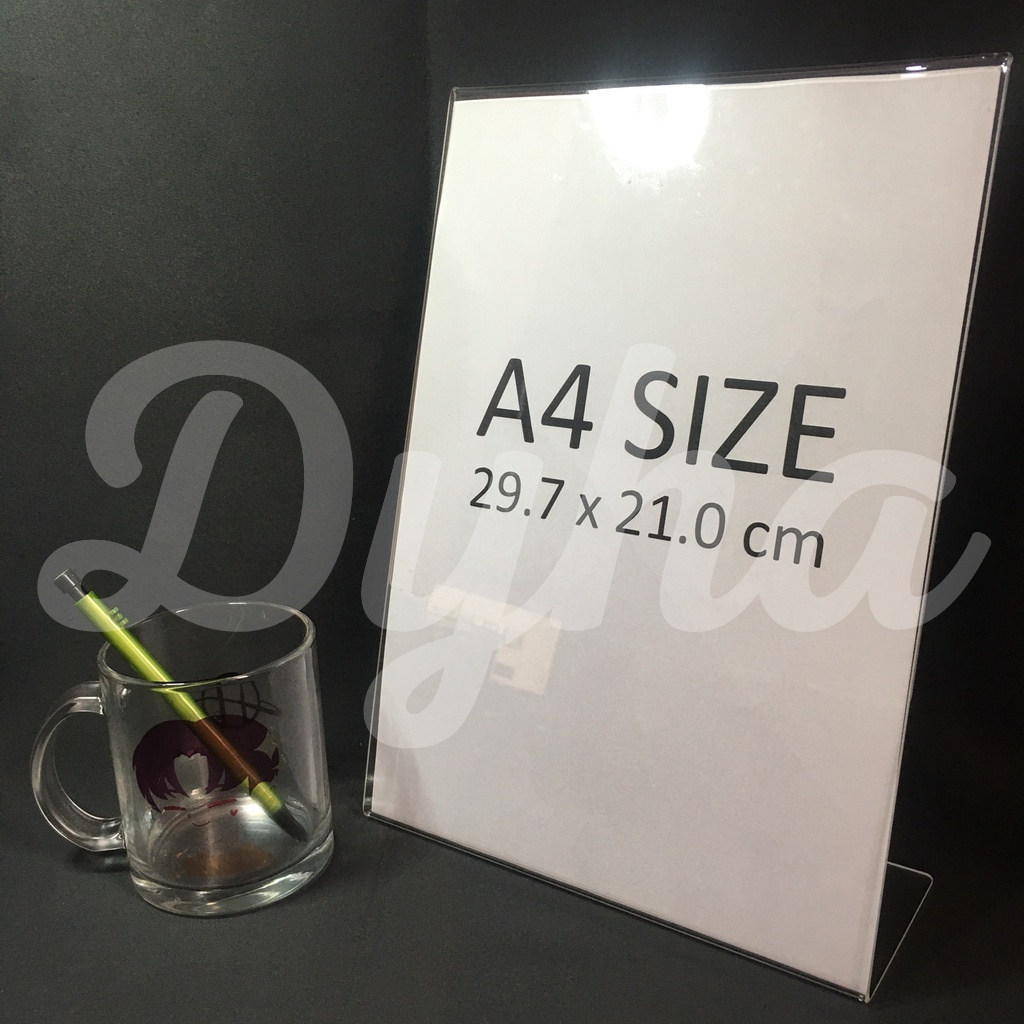50pcs Clear Acrylic Stand [A4 size, single/slant/L type PORTRAIT] Sign holder Display stand