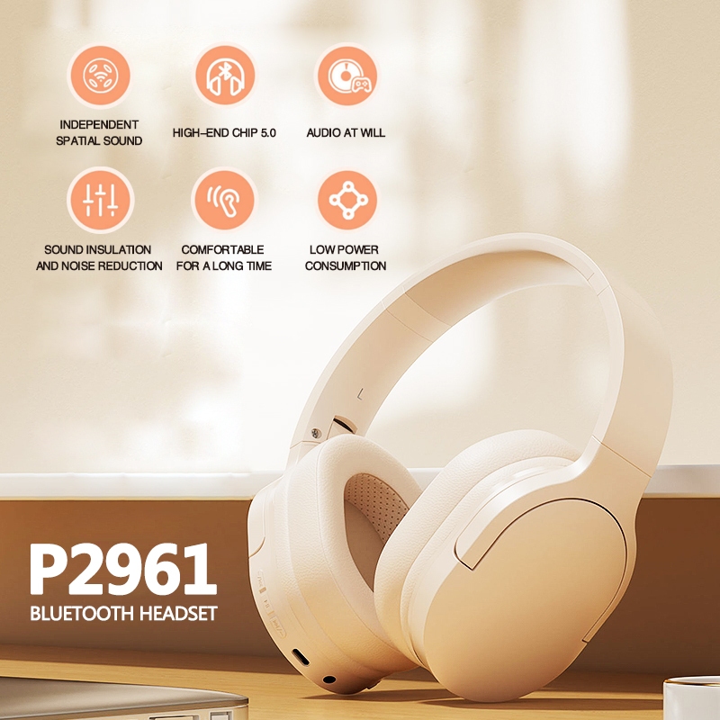 P2961Bluetooth Headphone Wireless Headset With Microphone HiFi Stereo