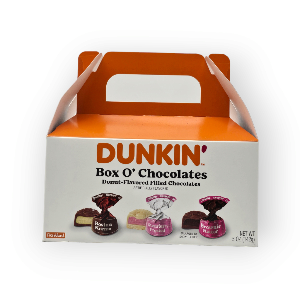 (Poland) Dunkin' Box O' Chocolates. DonutFlavored Filled. 142 grams