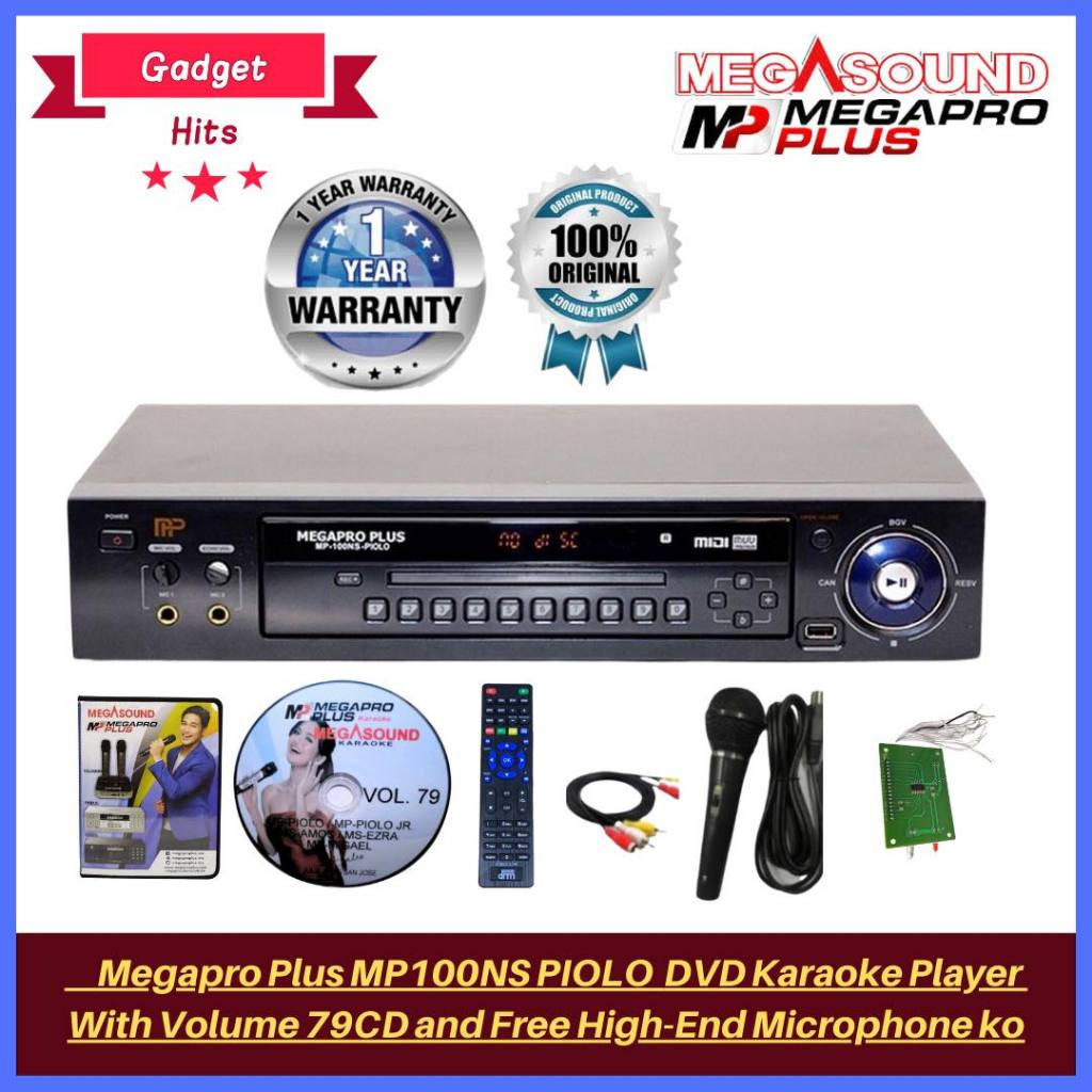 Megapro Plus MP100NS PIOLO DVD Karaoke Player With Volume 79 CD and