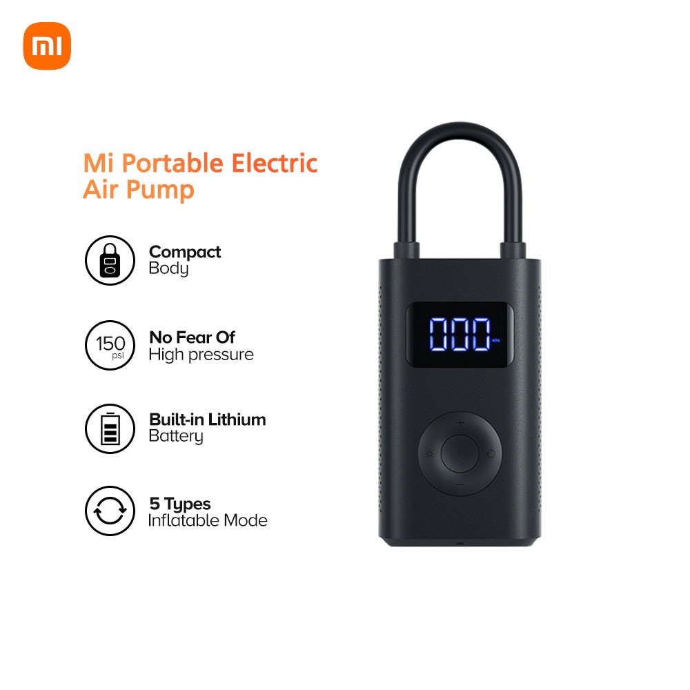 Xiaomi Mi Portable Electric Air Pump Rechargeable 150PSI Model MJCQB02QJ 5V Shopee Philippines