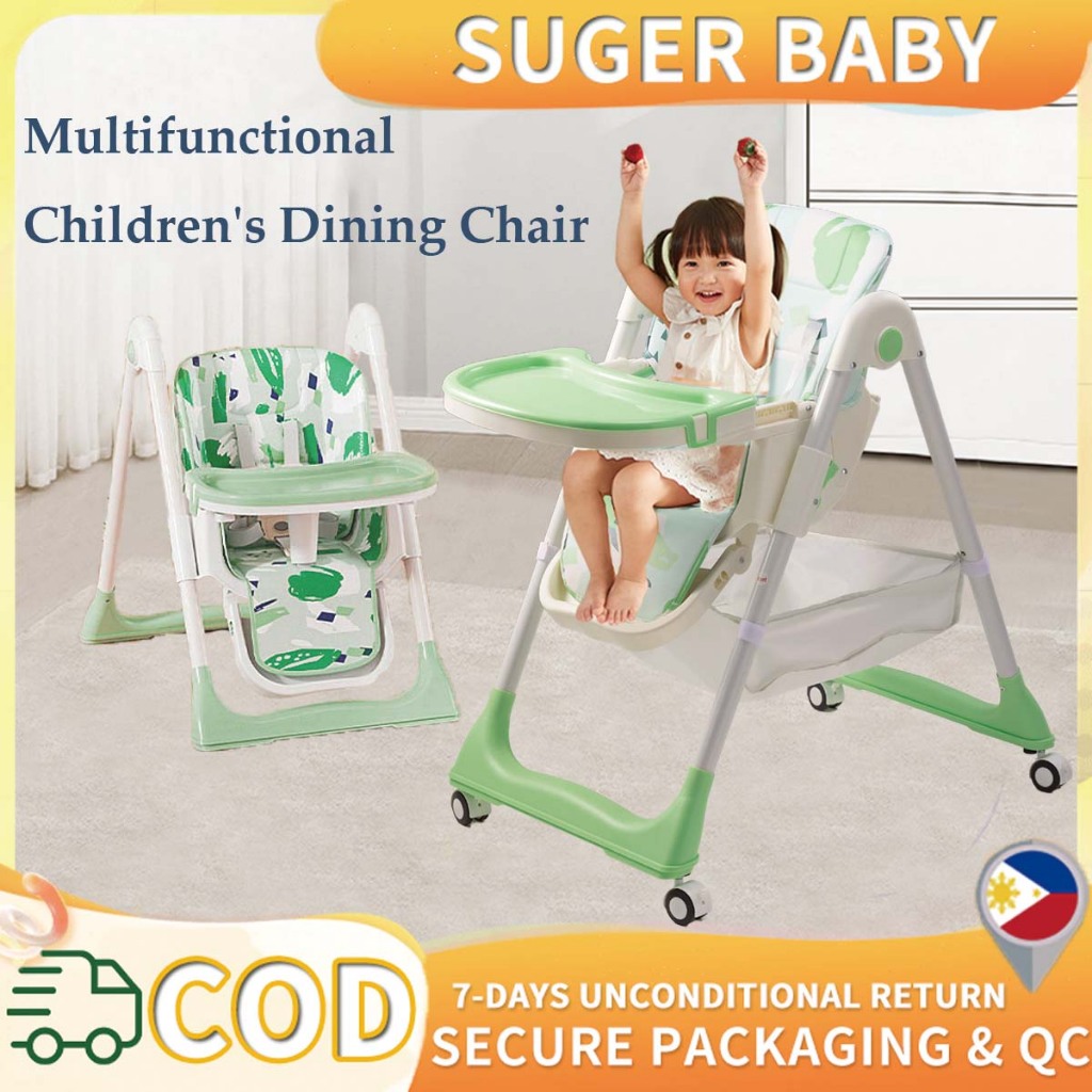 Feeding Chair Baby High chair feeding foldable wheel Adjustable High