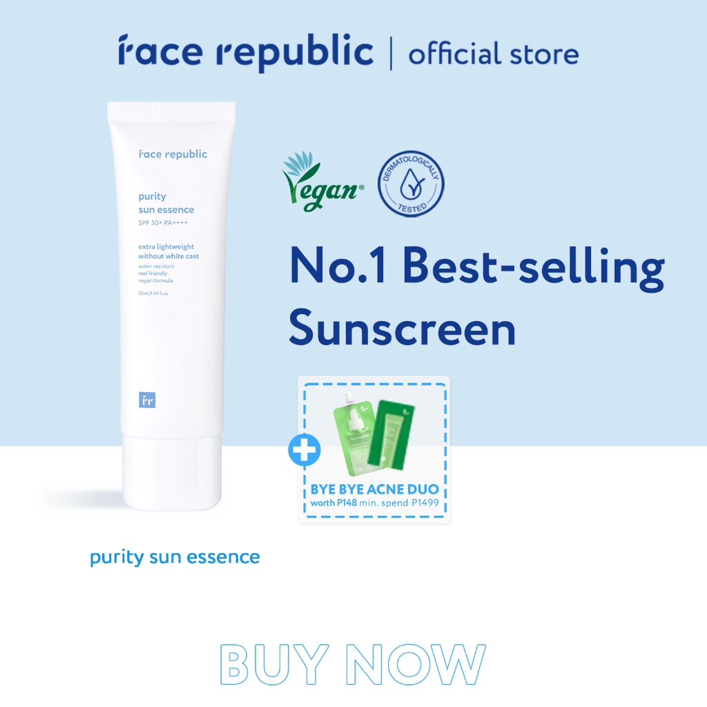 Face Republic Purity Sun Essence SPF50+ PA++++ 50mL Vegan Shopee Philippines