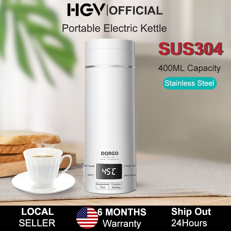 HGV Travel Kettle Electric Small Mini Stainless Steel Portable Electric Kettle for for Travel