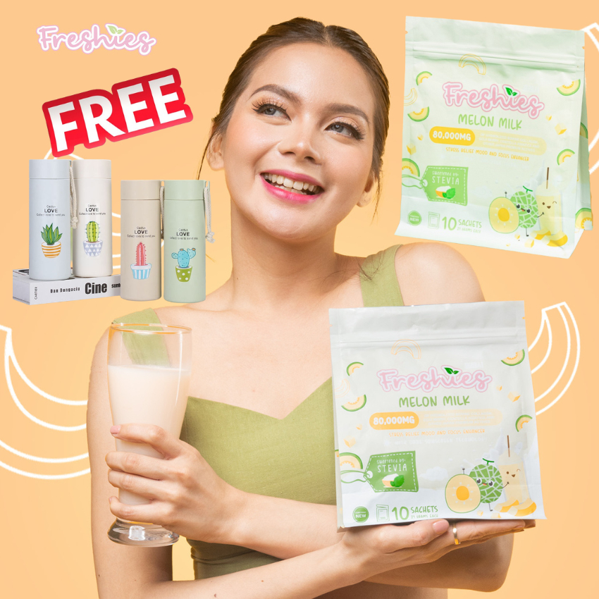 Freshies Melon Milk Collagen Drink Stress Relief Mood and Focus