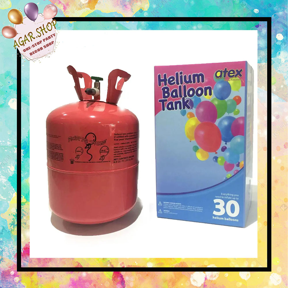 30pcs 30Ib Refillable Helium Tanks Latex Balloons Gas
