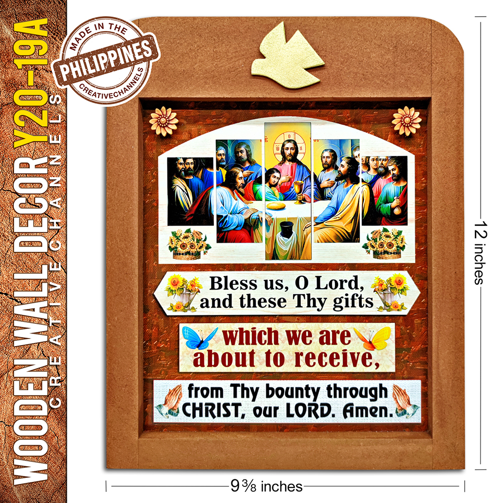 Y2019A, Wooden Wall Decor, PRAYER BEFORE MEALS, Bible Verse Decor