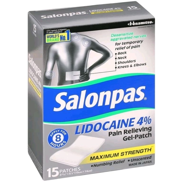 Salonpas Lidocaine 4 Maximum Strength Pain Relieving Gel Patch