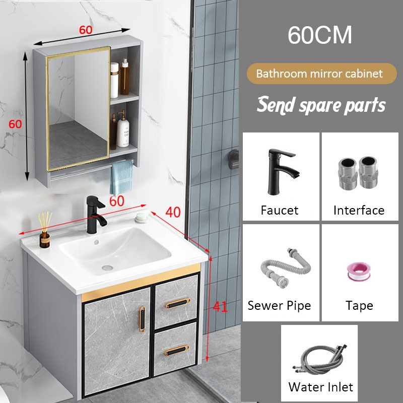 COD 60cm Bathroom Sinks complete set lavatory sink with Mirrow