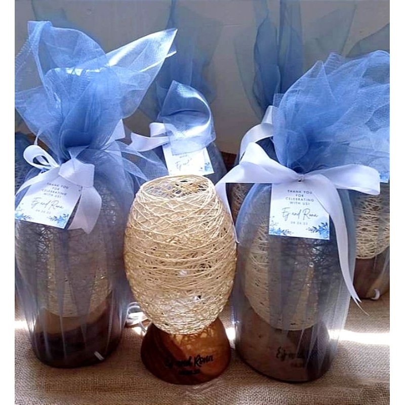 We Accept Rush Oval Lamp Abaca For Wedding, Baptism Christening