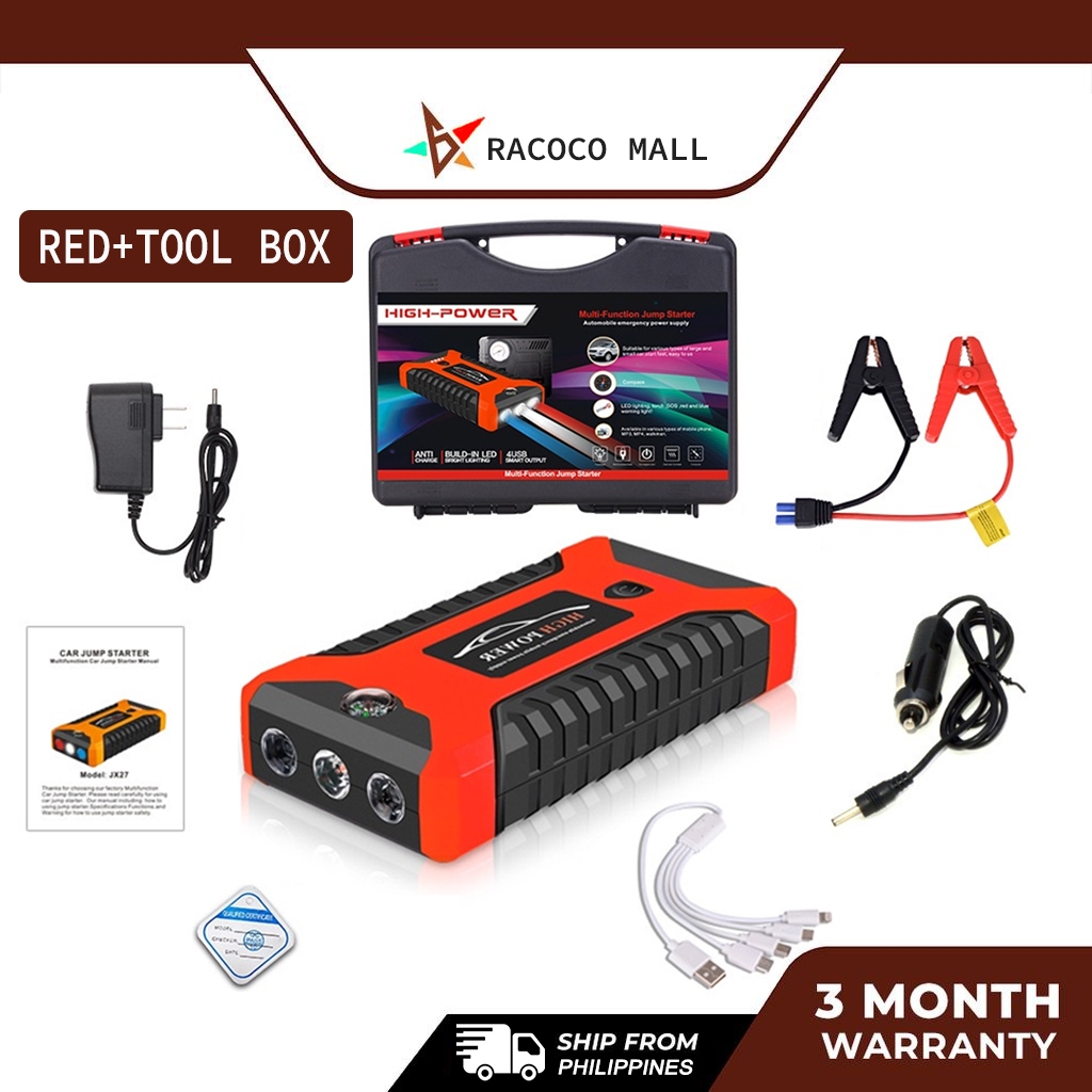 99800mAh Portable Car Jump Starter Pack Booster Charger Battery Power