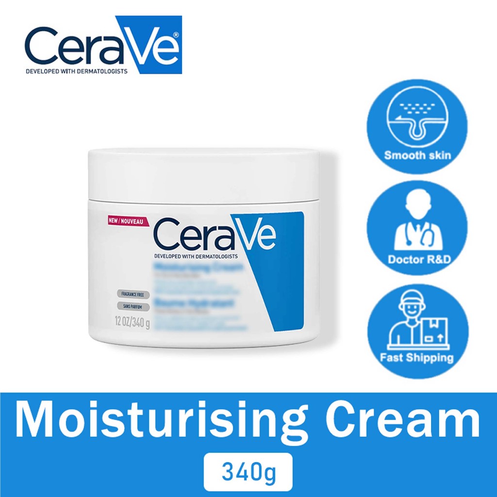 CeraVe Moisturizing Cream Facial Body Moisturizer Baume Hydratant