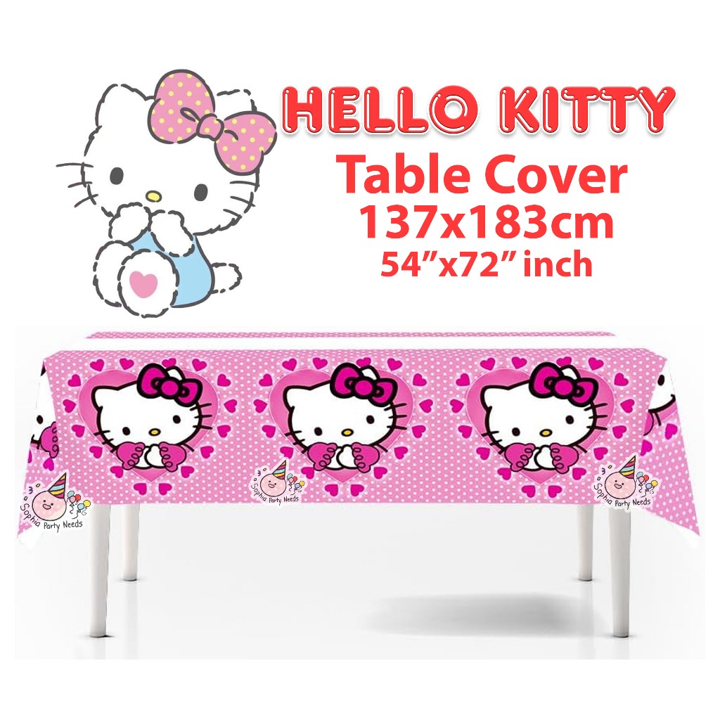 8 Seater Table Cover Disposable Single Use Hello Kitty Design Shopee