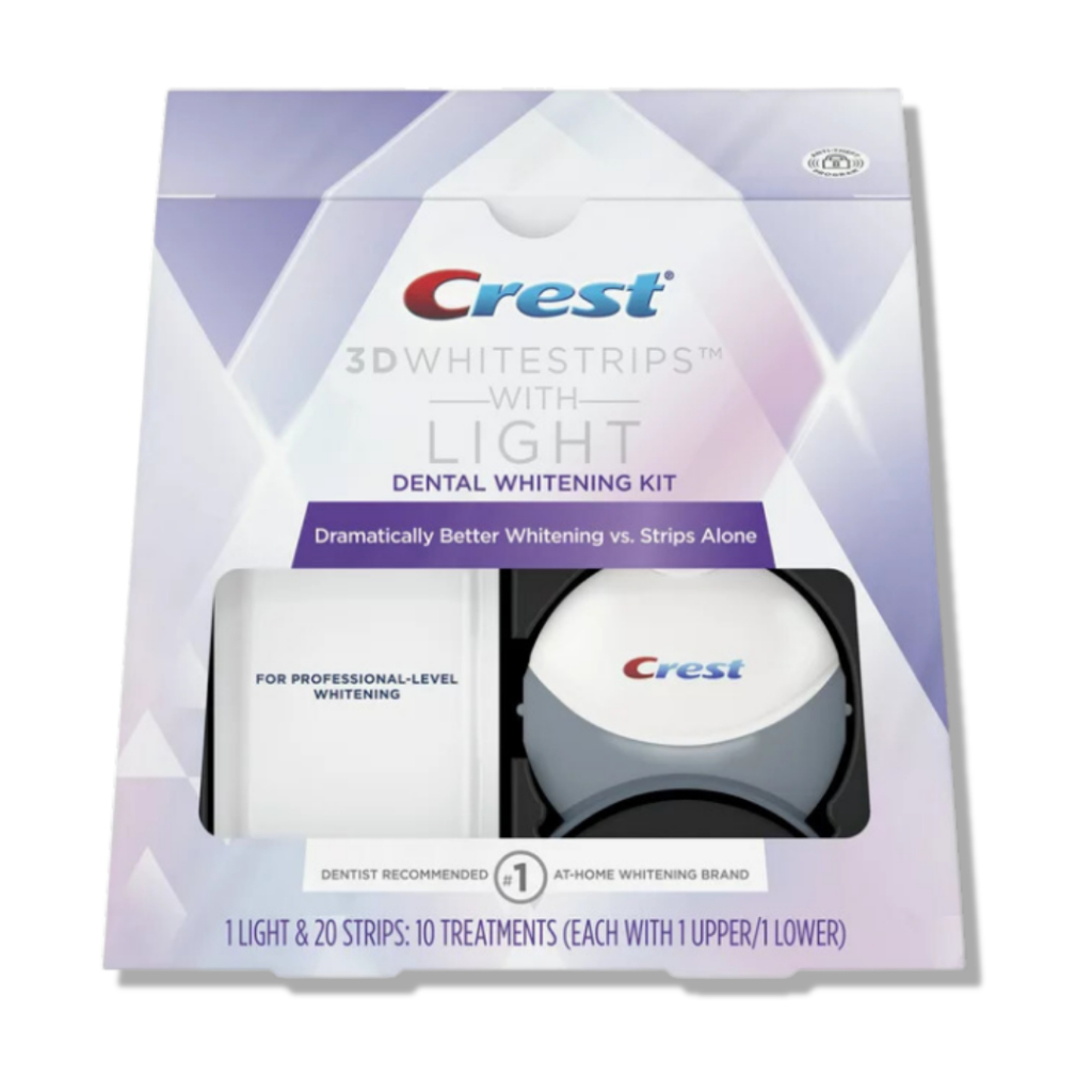 Crest 3D White Whitestrips with Light, Teeth Whitening Strips Kit, 10