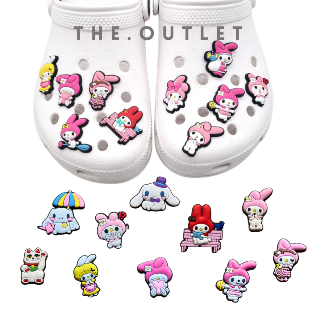 CROCS CLOGS JIBBITZ ACCESSORY SANRIO MY MELODY X CINNAMOROLL SET (CROCS