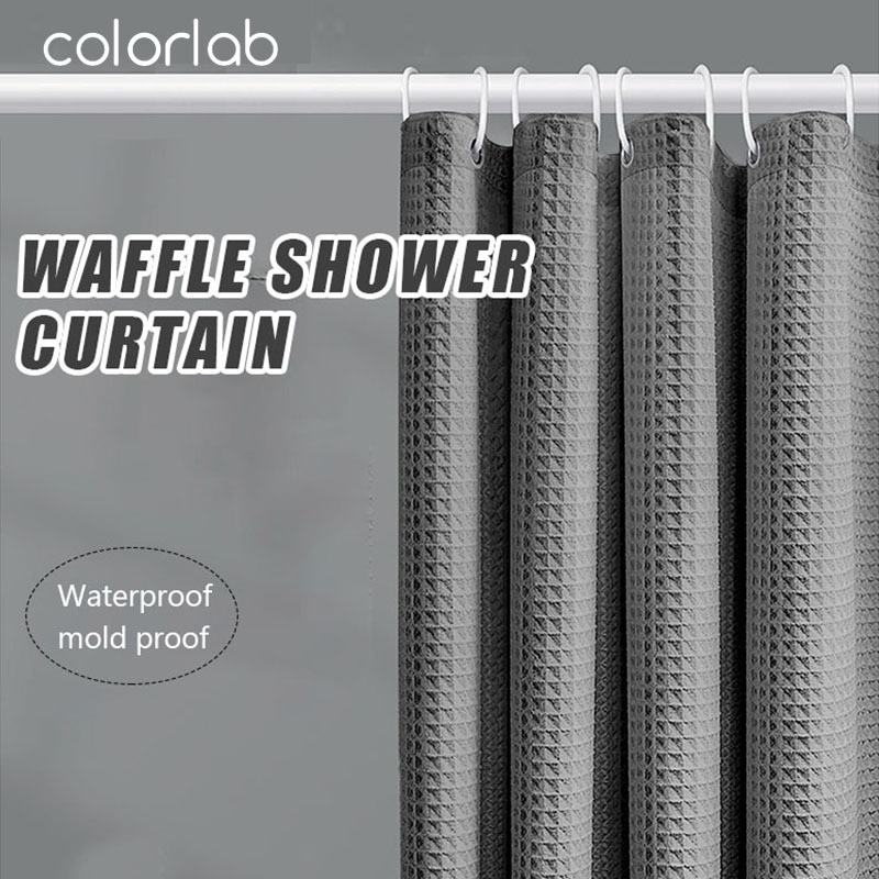 Colorlab 120cm/180cm Shower Curtain Waterproof with Rod Bathroom