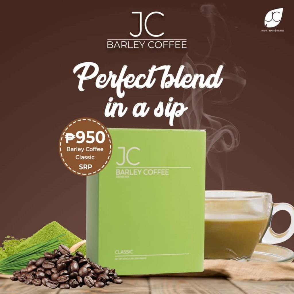 10 Sachets/Box JC BARLEY COFFEE Smooth Healthy Coffee Blend Rich in