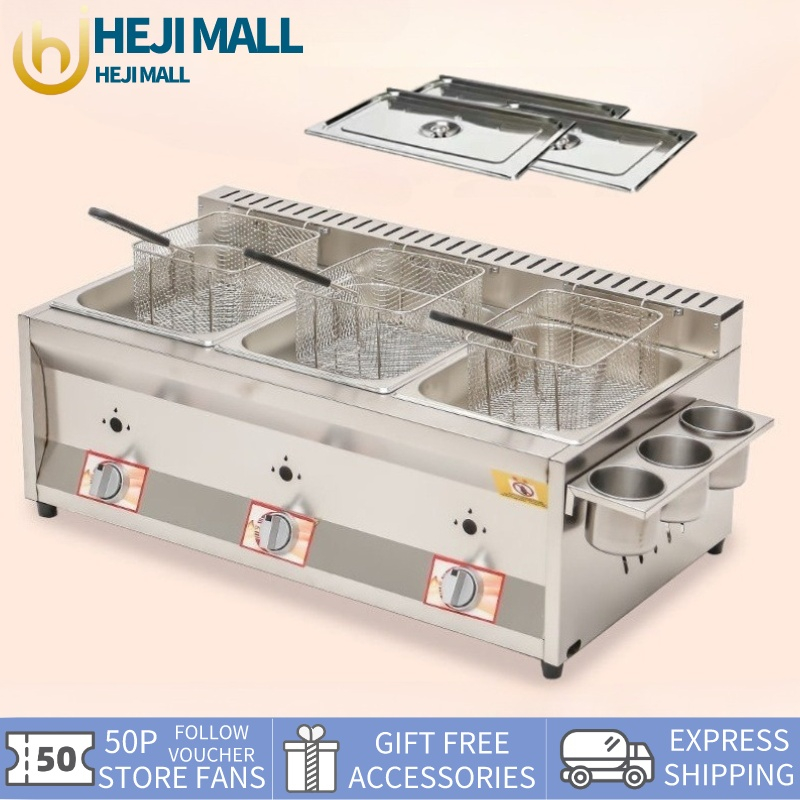 Multifunction deep fryer Commercial 304stainless steel deep fryer gas type fries fryer