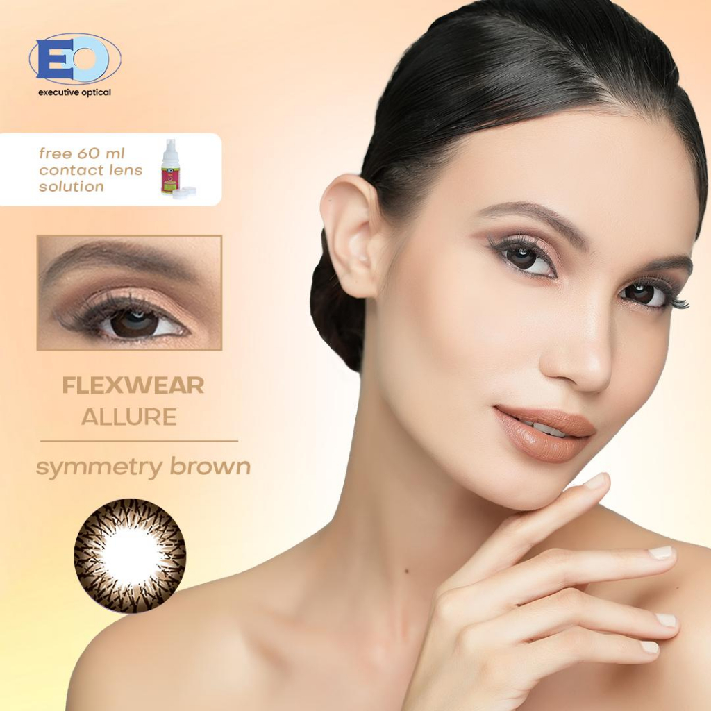 EO Allure Symmetry Brown Graded Brown Contact Lenses with Solution