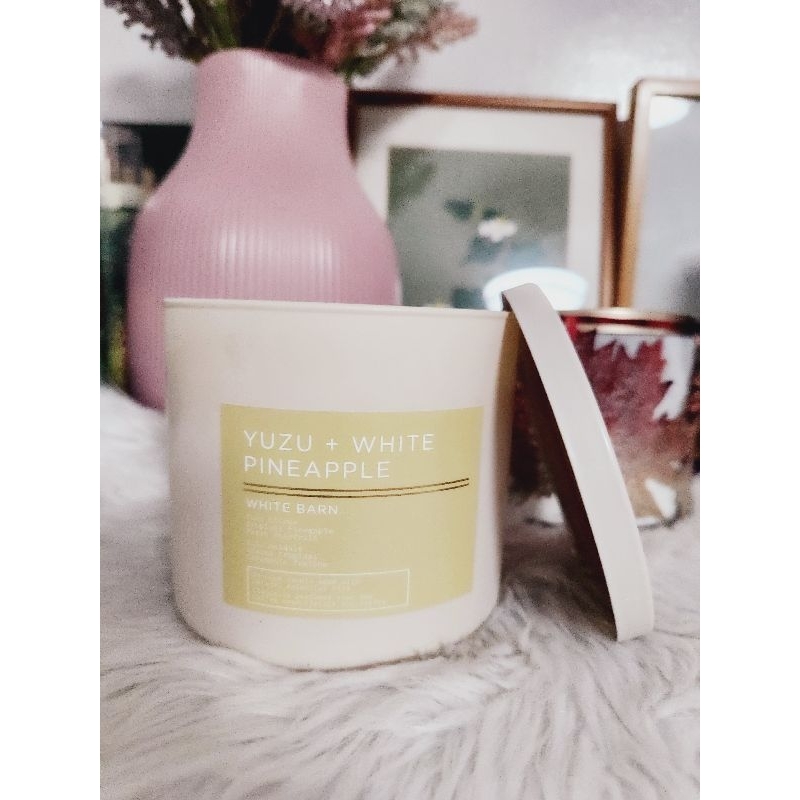 Yuzu + White Pineapple 3 wick Candle White Barn Bath & Body Works Shopee Philippines