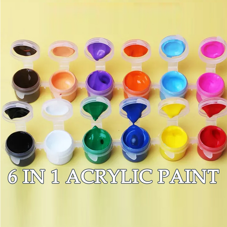 Acrylic Paint Set 6/12 colors for Canvas Painting Art School Supplies