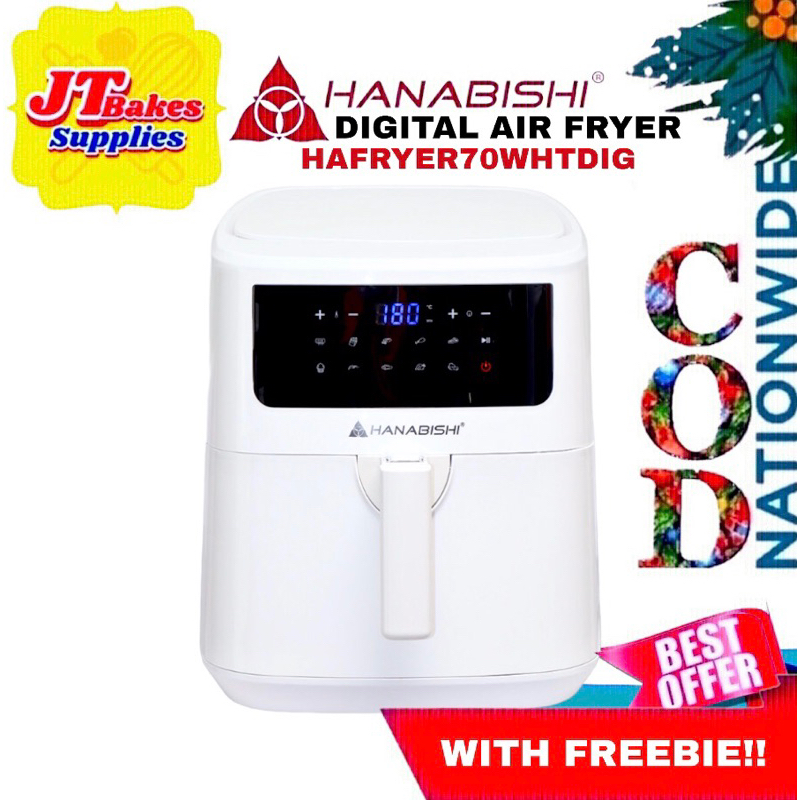 Hanabishi Digital Air Fryer 7 Liters HAFRYER 70WHTDIG with Freebie Shopee Philippines