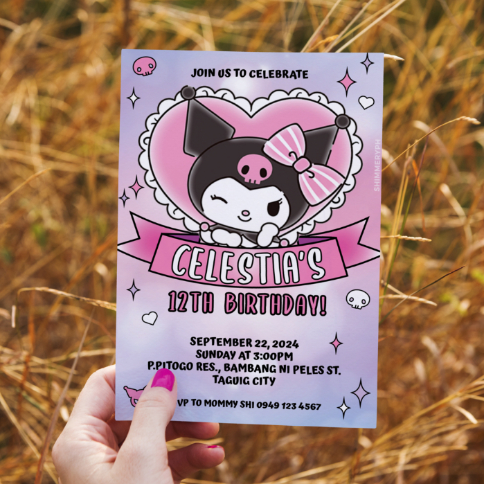 3R/4Rsized Kuromi Theme Birthday Invitation Shopee Philippines