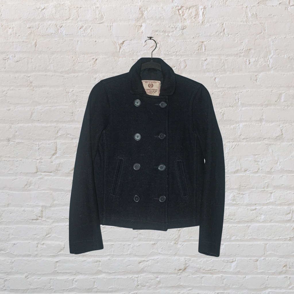 Abercrombie & Fitch Black Double Breasted Jacket (Large) Shopee