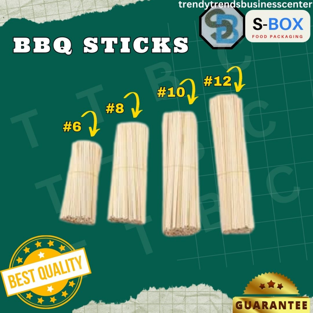 [100PCS] 6" 8" 10" 12" BAMBOO STICKS STURDY DISPOSABLE BARBECUE WOOD STICKS BARBECUE PARTY FOOD