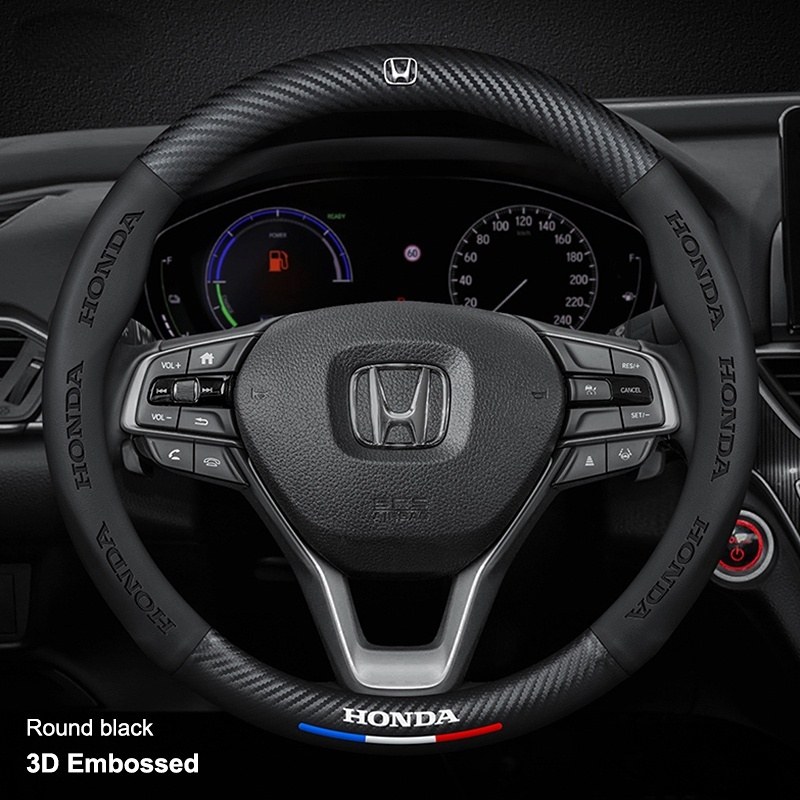 Honda Steering Wheel Cover Carbon Fiber Leather Steering Wheel Cover